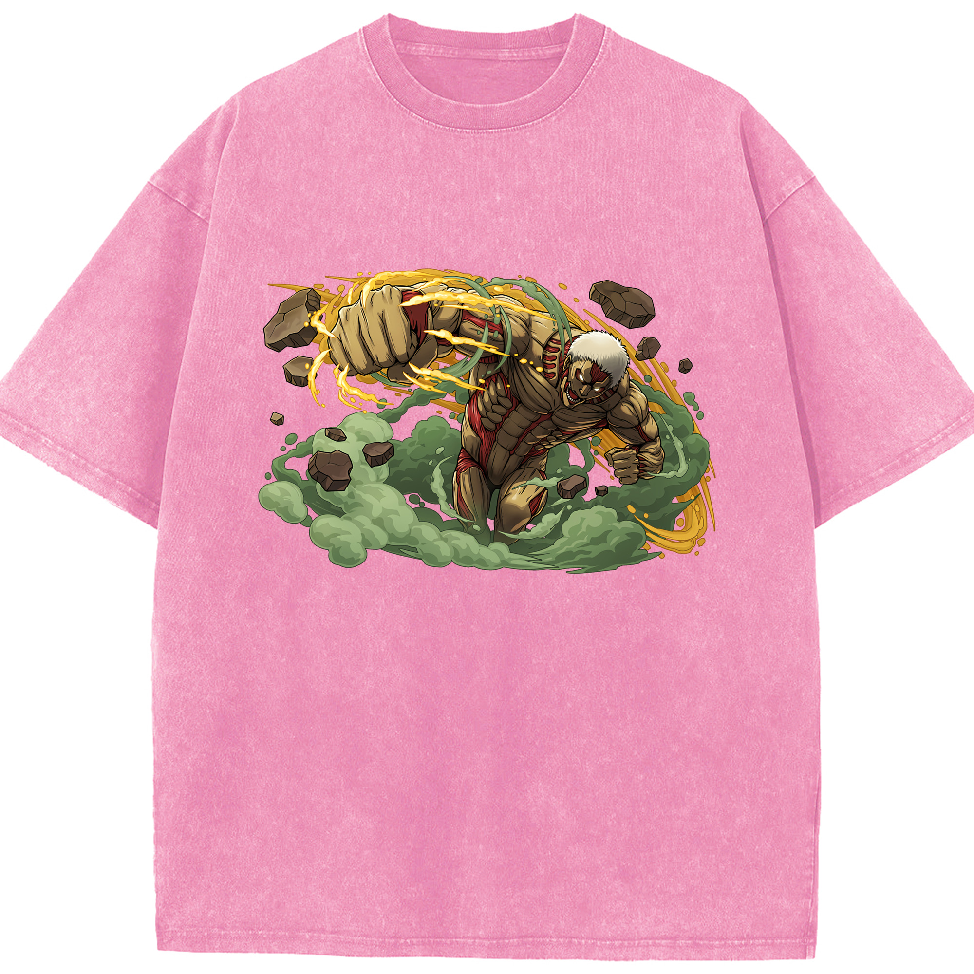 （画像用） 進撃の巨人 Attack on Titan 綿100% ヴィンテージ風 半袖Tシャツ（フロントプリント）